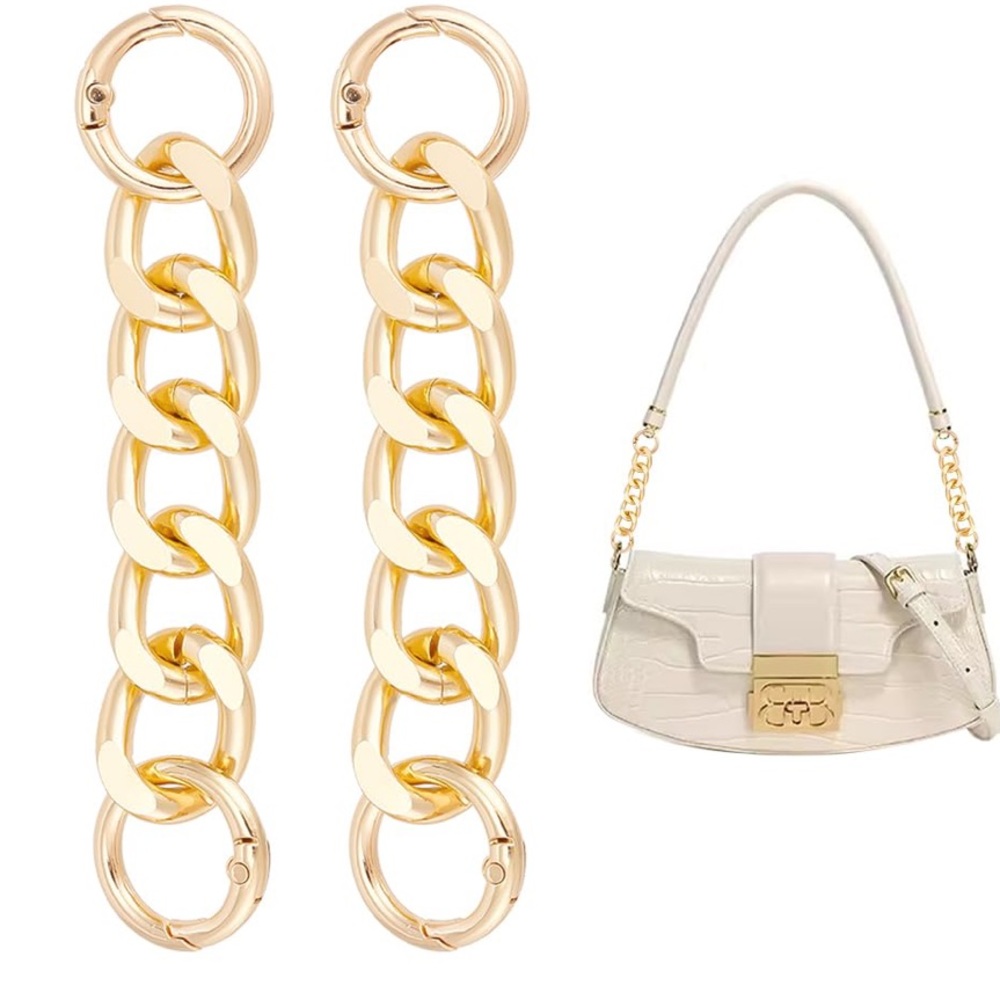 Elegant White and Gold Women's Handbag
